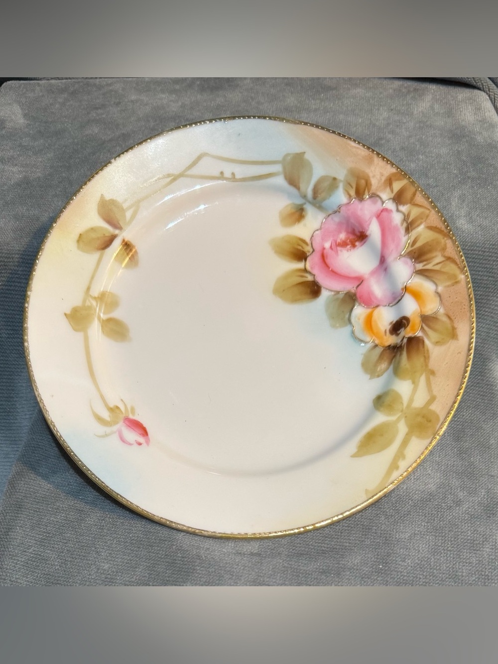 6" Vintage Floral Hand Painted Bread & Butter Plate Dish Nippon